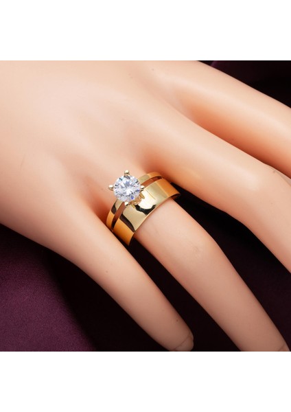 14 Ayar Sarı Altın Alyans Tektaş Yüzük fiyatları