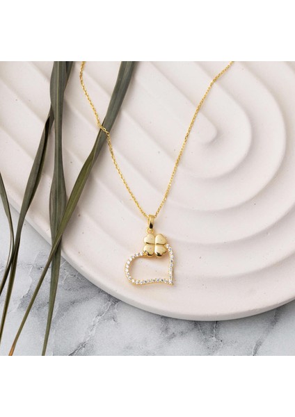 14 Ayar Yoncalı Kalp Altın Kolye indirimleri