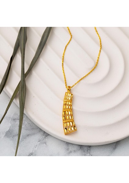 Kalem Işlemeli Taşsız Altın Kolye 22 Ayar indirimleri