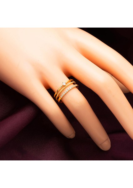 Modern Tasarım Taşlı 22 Ayar Yüzük Altın fiyatları