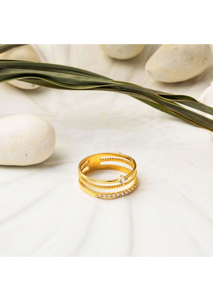 Modern Tasarım Taşlı 22 Ayar Yüzük Altın modelleri