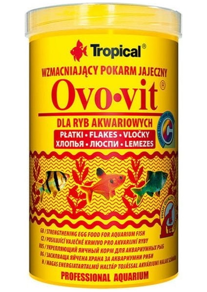 Ovo-Vit Yumurta Katkılı Güçlendirici Pul Balık Yemi 1000 ml 200 gr