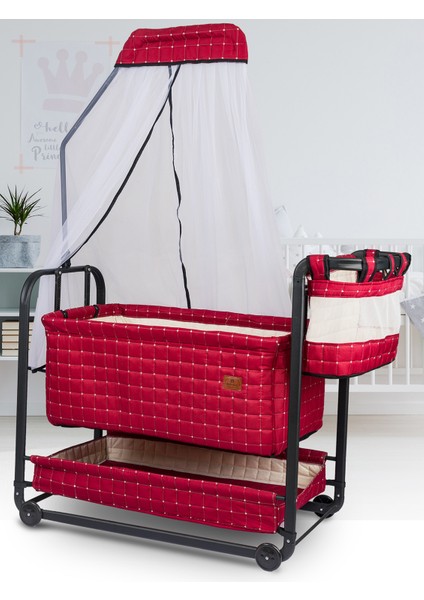 Safir Portatif Beşik Bordo