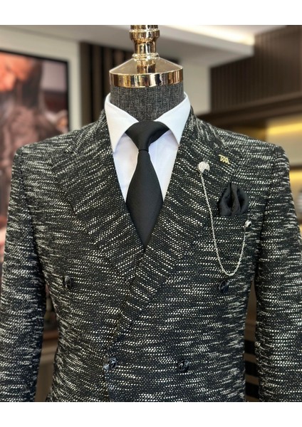 Terziademaltun Italyan Stil Slim Fit Kruvaze Erkek Ceket Siyah T10964 fiyatları