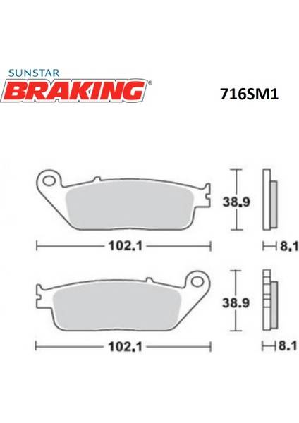 Yarı Metalik Fren Balatası / Yamaha / Wr R / x / 125CC / Ön / 2009-2010-2011-2012-2013-2014-2015
