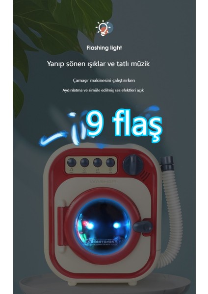 Çocuk Çamaşır Makinesi Su Ekleyebilir, Simüle Edilmiş Büyük Tamburlu Elektrikli Çamaşır Makinesi, Çorap Yıkama Seti, Kız Oyun Evi, Tamburlu Çamaşır Makinesi - Şarj Edilebilir Versiyon (Yurt Dışından)