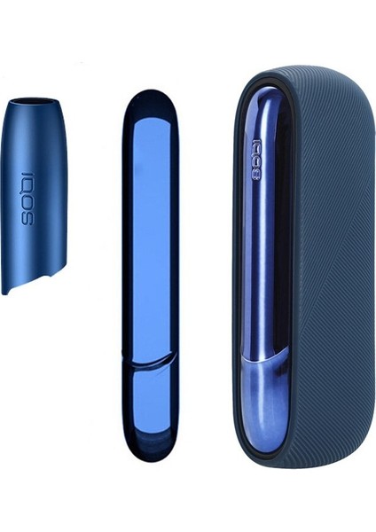 3 In 1 Durumda Iqos Için 3.0 Tam Koruyucu Kapak Yan Kapak ile Üst Kapağı Kabuk Iqos Duo Lacıvert
