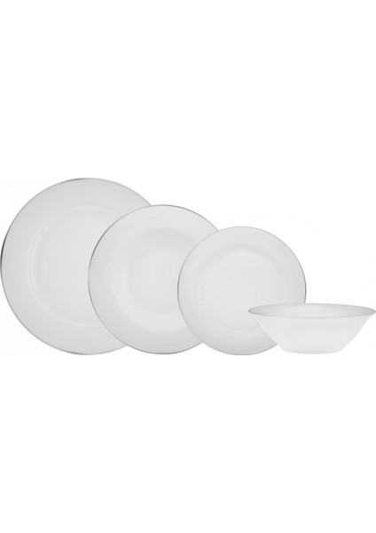 Finley 24 Parça 6 Kişilik Yuvarlak New Bone Yemek Takımı Platinium