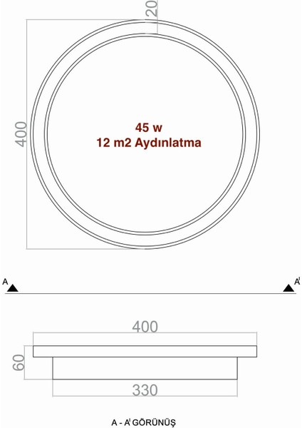 voxlamp lighting solutions Tavan Plafonyer LED Avize 40CM