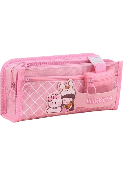Yüksek Değerli Kız Kalem Çantası Ilkokul ve Ortaokul Öğrencileri Sevimli Karikatür Büyük Kapasiteli Kırtasiye Çantası Çok Fonksiyonlu Kırtasiye Kutusu (Yurt Dışından)