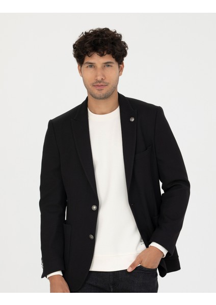 Erkek Siyah Ekstra Slim Fit Blazer Ceket 50274202-VR046