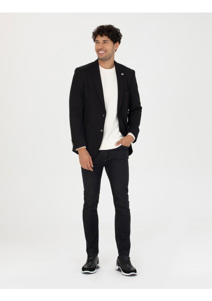 Erkek Siyah Ekstra Slim Fit Blazer Ceket 50274202-VR046 fırsatları