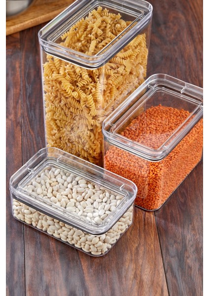 Erzak Kabı Kristal Set 3500ML-1700ML-800ML
