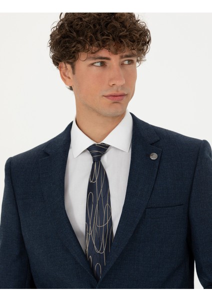 Erkek %100 Yün Lacivert Slim Fit Takım Elbise 50274245-VR033 fiyatları