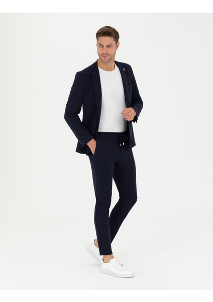 Erkek Lacivert Esnek Kumaş Pantolon 50287494-VR033