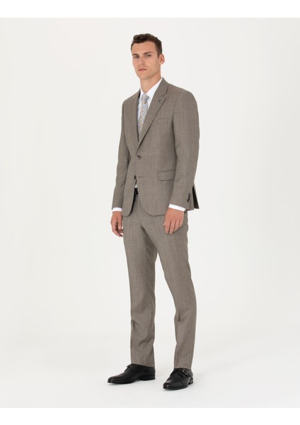 Erkek %100 Yün Bej Slim Fit Takım Elbise 50273450-VR011 modelleri