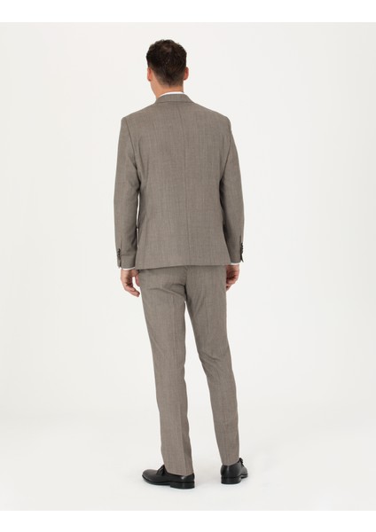 Erkek %100 Yün Bej Slim Fit Takım Elbise 50273450-VR011 indirimleri