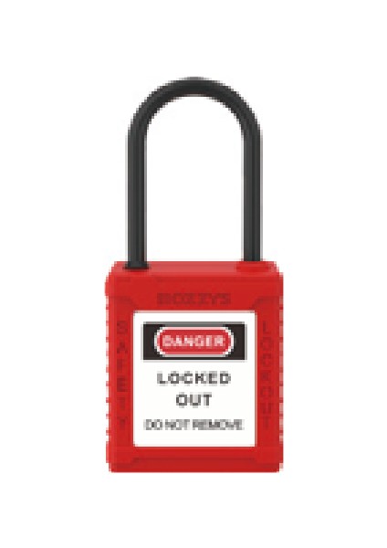 BD-G71N 4mm x 38 mm Inçe Asma Kilit YD-G71N Plastik Kırmızı