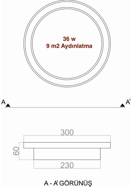 voxlamp lighting solutions Tavan Plafonyer LED Avize 30 cm