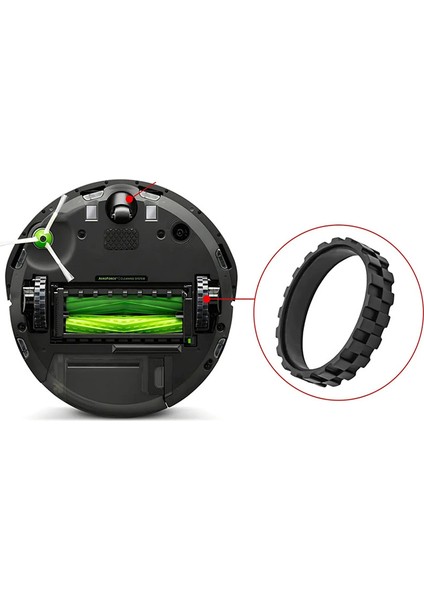 Irobot Roomba I7 E5 E6 500 600 700 800 900 Serisi Robot Süpürge Için Tekerlek Kauçuk Lastik Deri Halka (Yurt Dışından)