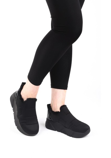 Lussi Siyah Renkli Paraşüt Kumaş Kışlık Içi Tüylü Kadın Spor Ayakkabı fiyatları