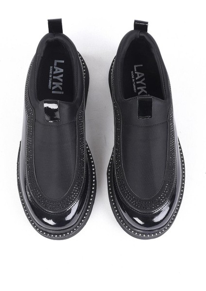 Blenda Siyah Renkli Taşlı Detaylı Yürüyüş Ayakkabısı modelleri