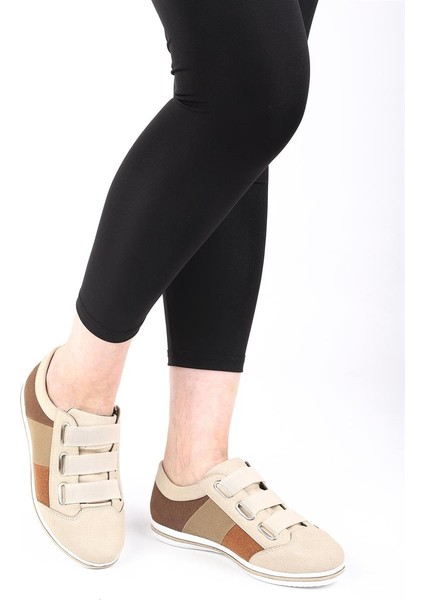 Solero Bej Renkli Kadın Yürüyüş Ayakkabısı