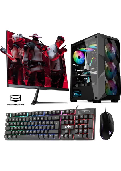 Beldum x İ3-10100F 16GB 256GB M.2 Nvme Rx 580 8gb 24" Oyuncu Masaüstü Bilgisayarı