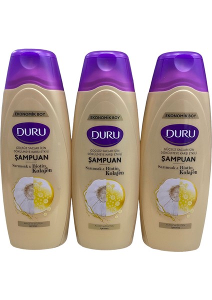 Dökülmeye Karşı Sarımsak & Biotin Kolajen Şampuan Seti x 3 Adet