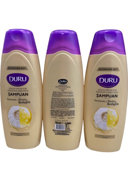 Dökülmeye Karşı Sarımsak & Biotin Kolajen Şampuan Seti x 3 Adet