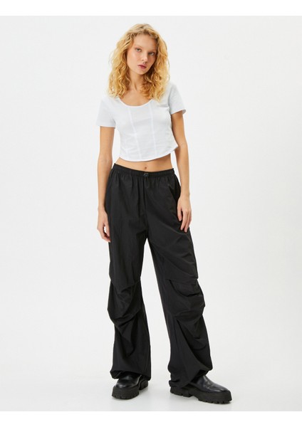 Crop Tişört Korse Görünümlü Dar Kalıp Kısa Kollu U Yaka Pamuklu fiyatları