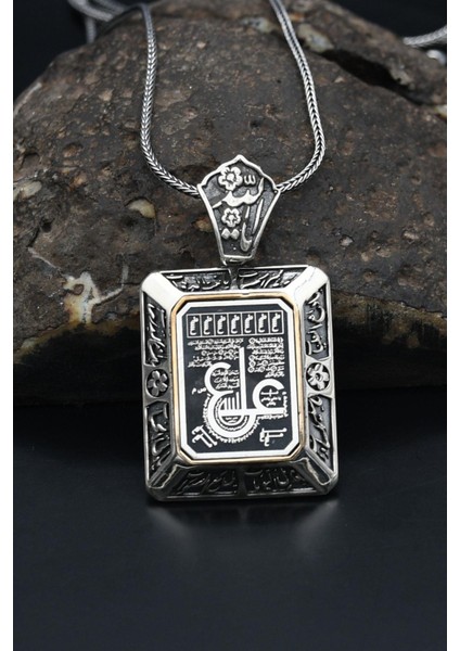 Gümüş Hz. Ali Yazlı Gümüş Kolye Zincir 925 Ayar fiyatları