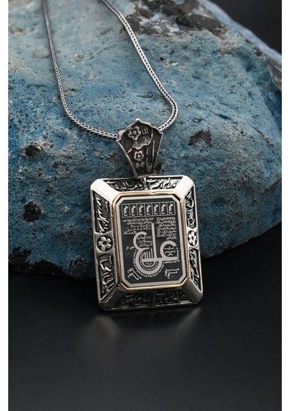 Gümüş Hz. Ali Yazlı Gümüş Kolye Zincir 925 Ayar modelleri