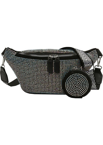 Renkli Rhinestone Göğüs Çanta Çantalar Kadınlar Için Şık Sparkly Fanny Paketi Bling Crossbody Çanta Bel Kılıfı Çanta (Yurt Dışından)