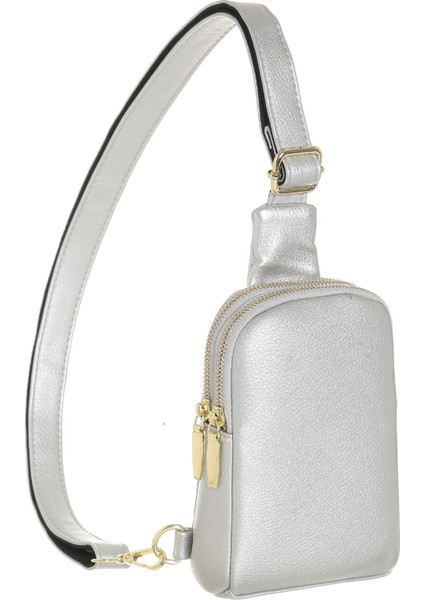 Gümüş Kadın Moda Crossbody Çanta Özel Fanny Paketi Sling Göğüs Çantalar Paketi Seyahat Spor Kamp Için (Yurt Dışından)