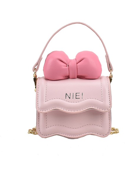 Mini Çocuk Omuz Çantası Fiyonklu Zincir Crossbody Çanta (Yurt Dışından)