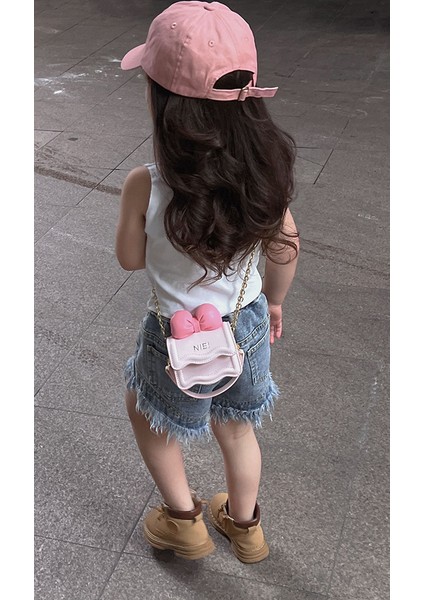 Mini Çocuk Omuz Çantası Fiyonklu Zincir Crossbody Çanta (Yurt Dışından) fırsatları