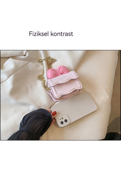 Mini Çocuk Omuz Çantası Fiyonklu Zincir Crossbody Çanta (Yurt Dışından) indirimleri