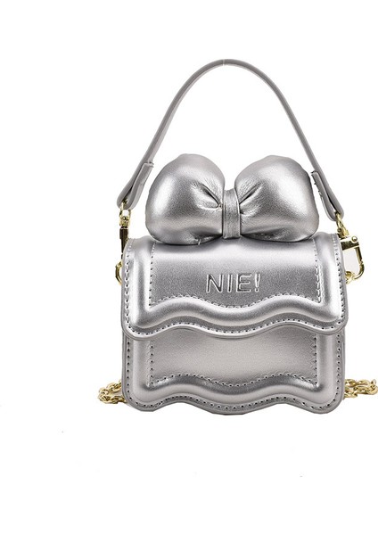Mini Çocuk Omuz Çantası Fiyonklu Zincir Crossbody Çanta (Yurt Dışından)