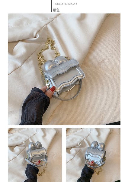 Mini Çocuk Omuz Çantası Fiyonklu Zincir Crossbody Çanta (Yurt Dışından)