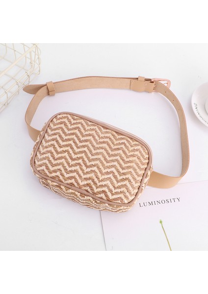 3 Yeni Moda Dalgalı Örgülü Hasır Çanta Basit Retro Kolej Tarzı Kare Göğüs Çantası (Yurt Dışından) modelleri