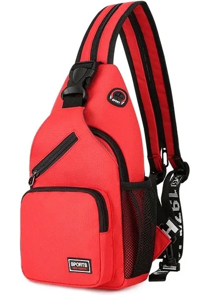 Kırmızı 2023 Yeni Spor Sırt Çantası Moda Omuz Crossbody Çanta Su Geçirmez Erkek Kadın Göğüs Çantası (Yurt Dışından)