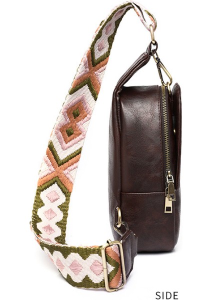 Koyu Kahverengi Sıcak Satış Crossbody Göğüs Çanta Vegan Postacı Çantası Gitar Askısı Çanta Kemer Kadın Deri Tek Kollu Çanta (Yurt Dışından) indirimleri