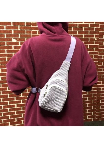 5 2023 Yeni Kadın Crossbody Moda Fanny Paketi Kadın Açık Göğüs Çanta Çizgili Gofre Tek Kollu Çanta (Yurt Dışından) modelleri