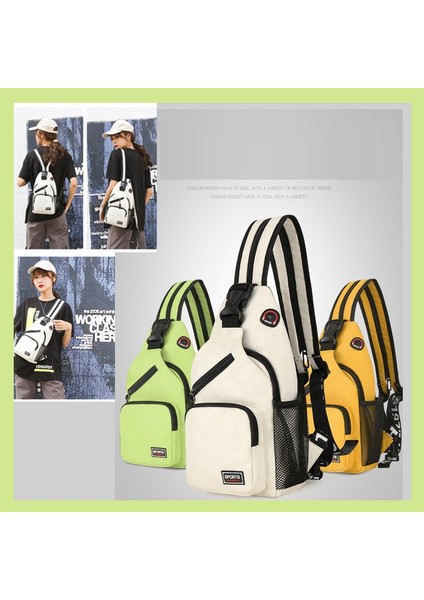 Sarı Özelleştirme Su Geçirmez Crossbody Sling Sırt Çantası Kulaklık Deliği ile Kadın Erkek Moda Omuz Göğüs Çantası (Yurt Dışından) modelleri