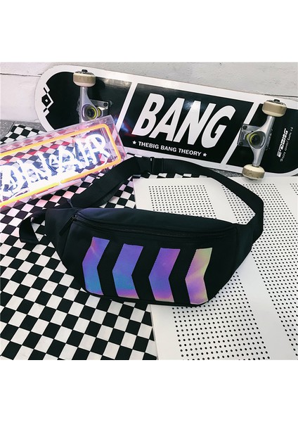 Beyaz Yeni Gelgit Spor Yansıtıcı Bel Çantası Kadın Ins Crossbody Çanta Erkek Rahat Tek Omuz Göğüs Çantası Kadın (Yurt Dışından) fiyatları