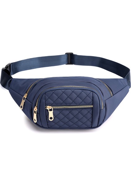 5 Çok Fonksiyonlu Naylon Su Geçirmez Unisex Fanny Paketleri Göğüs Çantası Fermuarlı Cebi Düz Renk Bayanlar Crossbody Bel Kemeri Çantası (Yurt Dışından)
