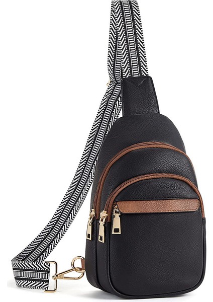 Bayanlar Için 2 Yeni Tek Kollu Çanta Yüksek Kaliteli Crossbody Fanny Paketleri Vegan Deri Kadın Göğüs Çantası Gitar Askısı ile (Yurt Dışından)