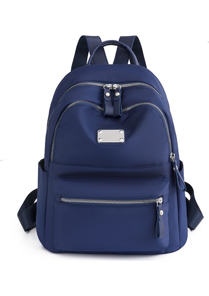 Koyu Mavi Özel Logo Tasarımı Mini Moda Eğlence Kadın Seyahat Özelleştirilmiş Açık Taşınabilir Sırt Çantası (Yurt Dışından)