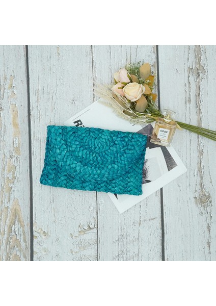 Mavi El Yapımı Çantalar Saman Dokuma Kadın Çantalar ve Çantalar 2023 Yaz Plaj Bayanlar Hasır Çanta Debriyaj Çantalar Plaj Rattan Çanta (Yurt Dışından)